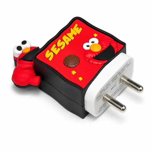 Elmo_Sesame_Street_Silicone_Charger_Cable_Protector_Set_Of_4-_Only_for_Iphone_(18-20_Watt_Charger)