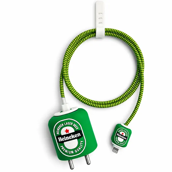 Heineken_Silicone_Charger_Cable_Protector_Set_Of_4_Green-_Only_for_Iphone_(18-20_Watt_Charger)