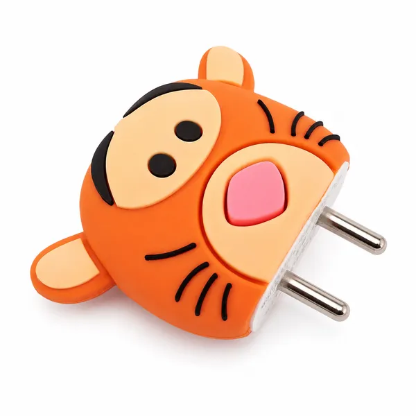 Tiger_Character_Silicone_Charger_Cable_Protector_Set_Of_4-_Only_for_Iphone_(18-20_Watt_Charger)