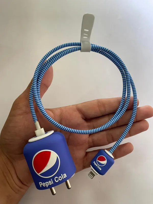 Silicone_Cable_Protector_Pepsi_Can_Design_Charger_Blue_Set_Of_4-_Only_for_Iphone_(18-20_Watt_Charger)
