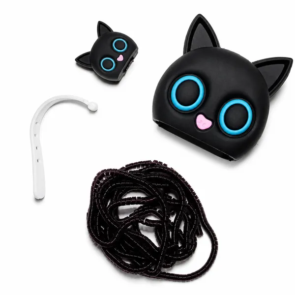 Silicone_Cable_Protector_Black_Cat_Face_Design_Charger_Set_Of_4-_Only_for_Iphone_(18-20_Watt_Charger)