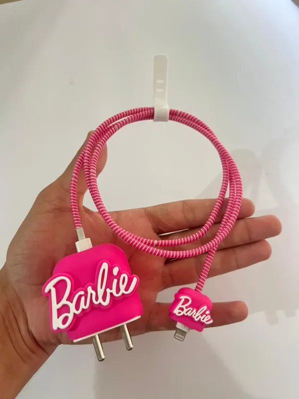 Barbie_Logo_Silicone_Spiral_Charger_Cable_Protector_Set_Of_4-_Only_for_Iphone_(18-20_Watt_Charger)