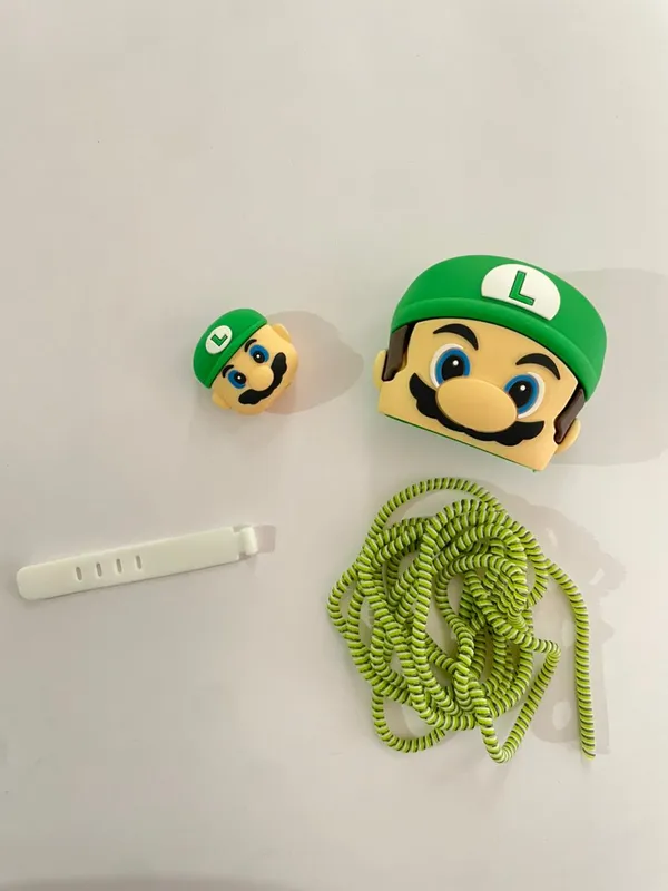 Green_Luigi_Character_Silicone_Cable_Protector_Set_Of_4-_Only_for_Iphone_(18-20_Watt_Charger)