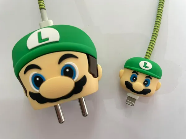 Green_Luigi_Character_Silicone_Cable_Protector_Set_Of_4-_Only_for_Iphone_(18-20_Watt_Charger)