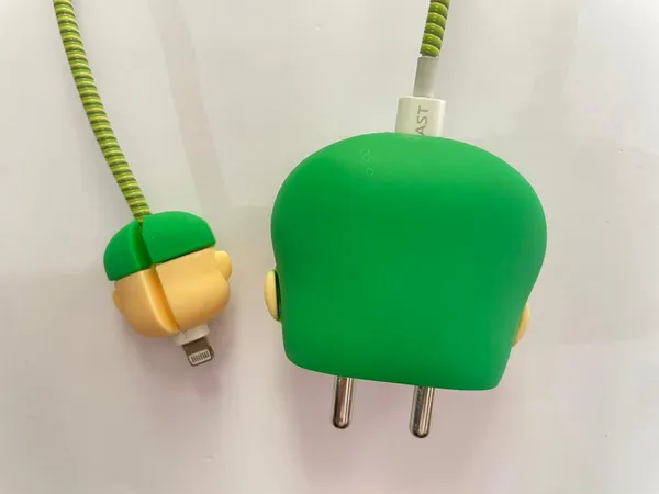 Green_Luigi_Character_Silicone_Cable_Protector_Set_Of_4-_Only_for_Iphone_(18-20_Watt_Charger)