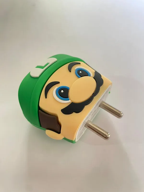 Green_Luigi_Character_Silicone_Cable_Protector_Set_Of_4-_Only_for_Iphone_(18-20_Watt_Charger)