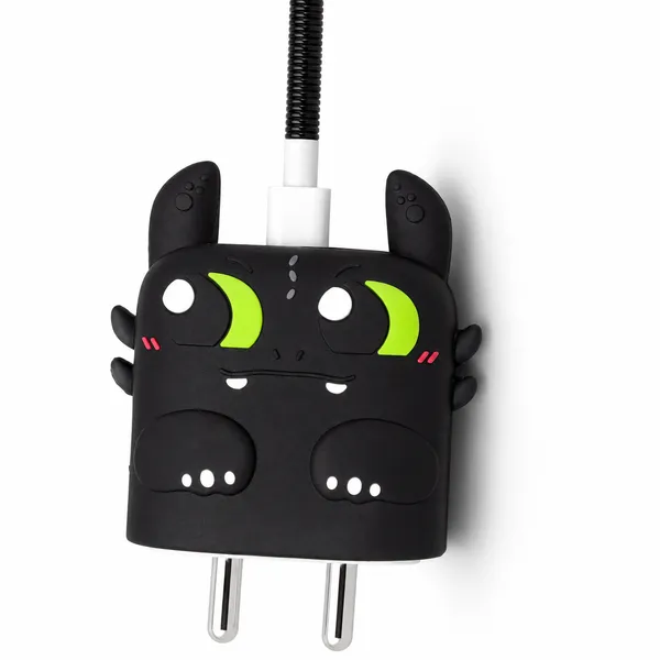 Black_Dragon_Foam_Character_Cutout_Decor_Green_Eyes-_Only_for_Iphone_(18-20_Watt_Charger)