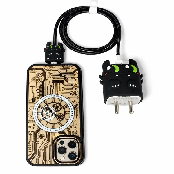 Black_Dragon_Foam_Character_Cutout_Decor_Green_Eyes-_Only_for_Iphone_(18-20_Watt_Charger)