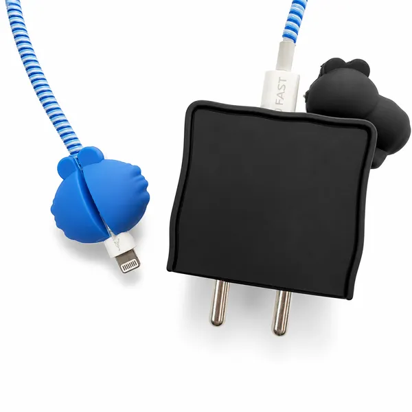 Silicone_Cable_Protector_Cookie_Monster_Design_Charger_Blue_Set_Of_4-_Only_for_Iphone_(18-20_Watt_Charger)