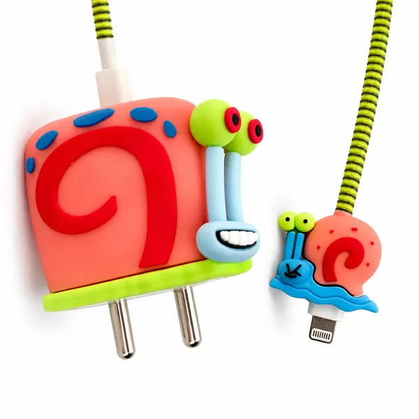Pink_Gary_The_Snail_Silicone_Cable_Protector_Set_Of_4-_Only_for_Iphone_(18-20_Watt_Charger)