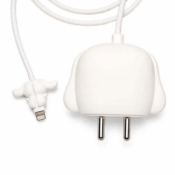 White_Cartoon_Character_Silicone_Cable_Protector_Set_Of_4-_Only_for_Iphone_(18-20_Watt_Charger)
