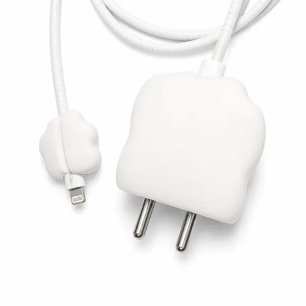 Yellow_Fried_Egg_Silicone_Cable_Protector_Set_Of_4-_Only_for_Iphone_(18-20_Watt_Charger)