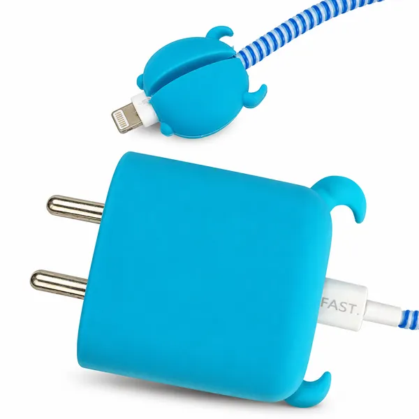 Silicone_Cable_Protector_Monster_Character_Design_Charger_Blue_Set_Of_4-_Only_for_Iphone_(18-20_Watt_Charger)