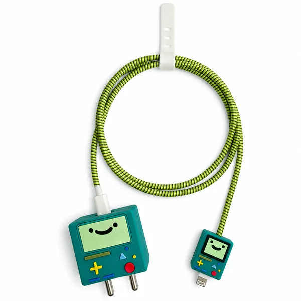 Green_Retro_Camera_Silicone_Cable_Protector_Set_Of_4-_Only_for_Iphone_(18-20_Watt_Charger)