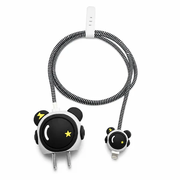 Black_Panda_Character_Silicone_Cable_Protector_Set_Of_4-_Only_for_Iphone_(18-20_Watt_Charger)