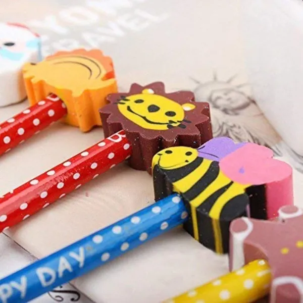 Mintile_Wooden_Thick_Grip_Pencils_With_Character_Erasers_Pack_Of_12