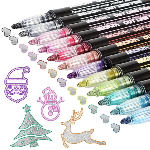Mintile_Metallic_Double_Line_Outline_Marker_Set_Pack_Of_12
