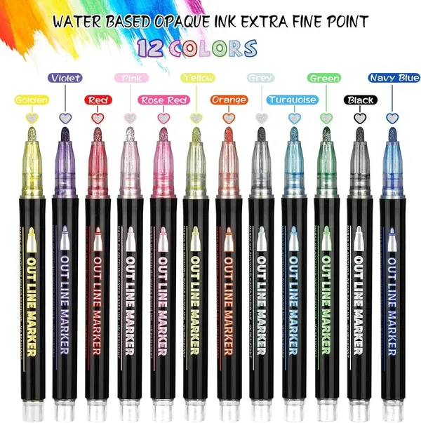 Mintile_Metallic_Double_Line_Outline_Marker_Set_Pack_Of_12