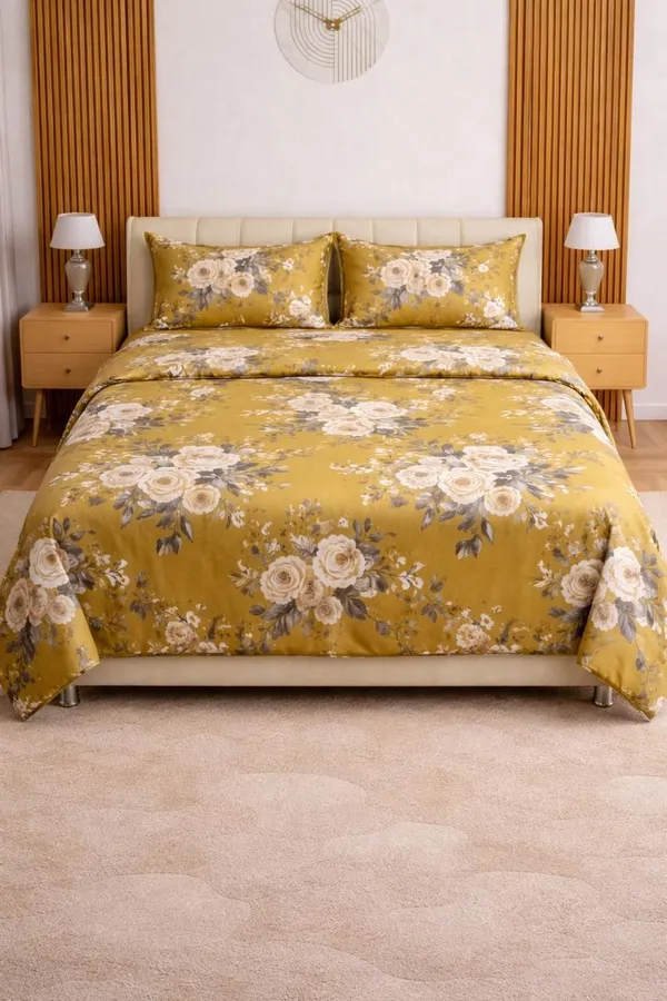 Cotton_Mustard_Yellow_Bedsheet_With_2_Pillow_Covers