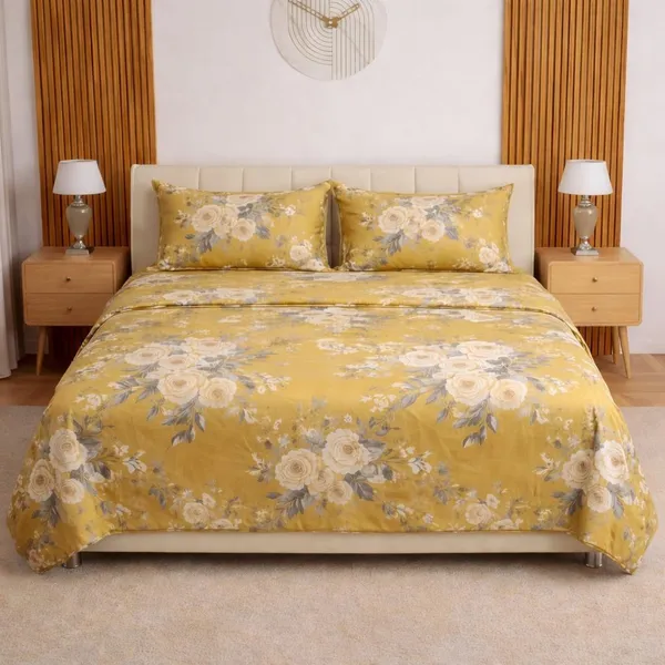 Cotton_Mustard_Yellow_Bedsheet_With_2_Pillow_Covers