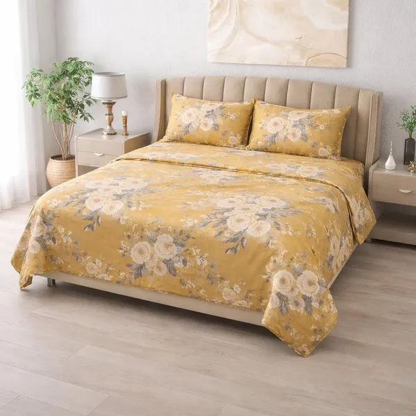 Cotton_Mustard_Yellow_Bedsheet_With_2_Pillow_Covers