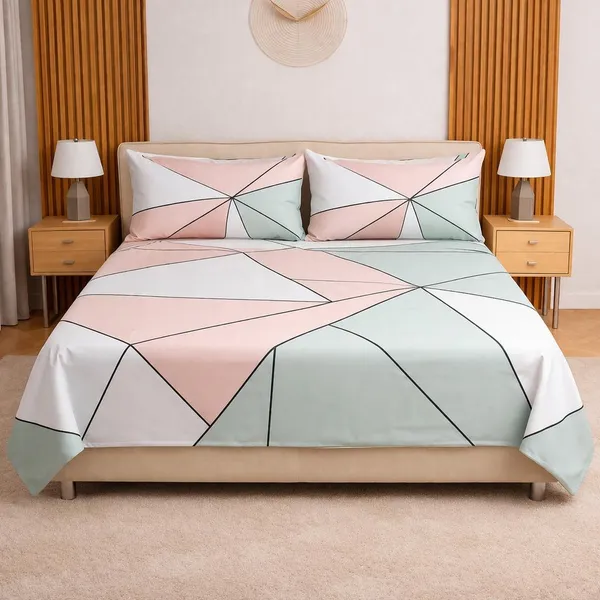 Cotton_Multicolor_Bedsheet_With_2_Pillow_Covers