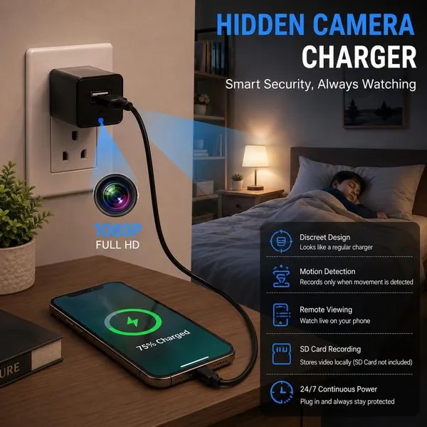Usb_Charger_Camera_1080p_Hd_Spy_Camera_For_Home_Hidden_With_Motion_Detection_App_View_Charger_Spy_Camera_With_Sd_Card_Recording_For_Home_Office_Security_Sd_Card_Not_Included