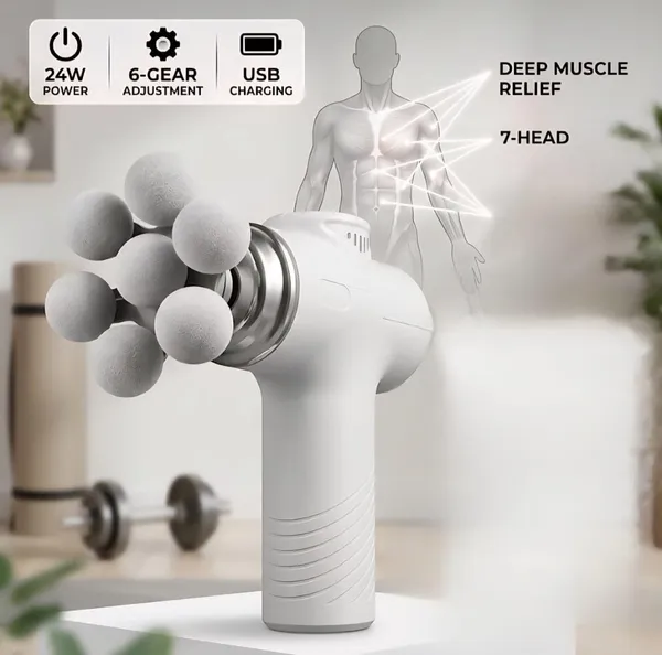 7_Headed_Fascia_Massage_Gun_With_9_Attachments_Deep_Tissue_Muscle_Massager_6_Speed_Modes_Portable_Pain_Relief_Machine_For_Body_Back_Neck_Legs_Random_Colour_Fascia_Gun