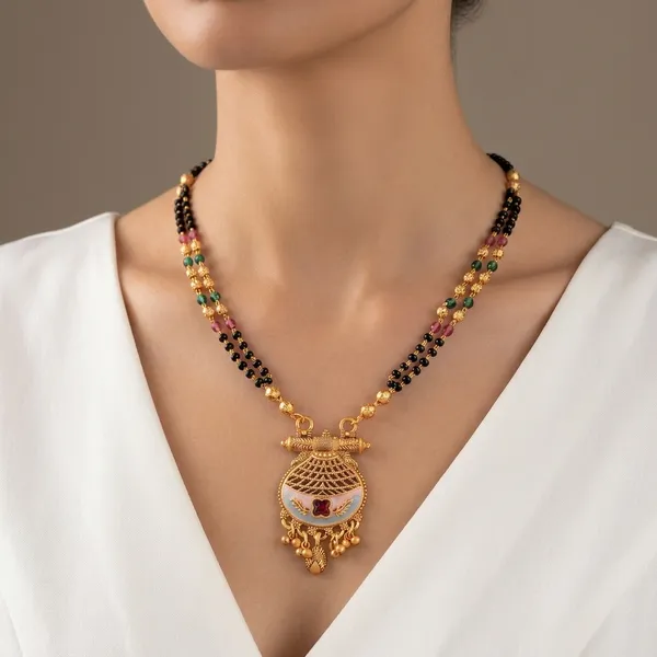 Multicolor_Brass_&_Beads_Mangalsutra_For_Women