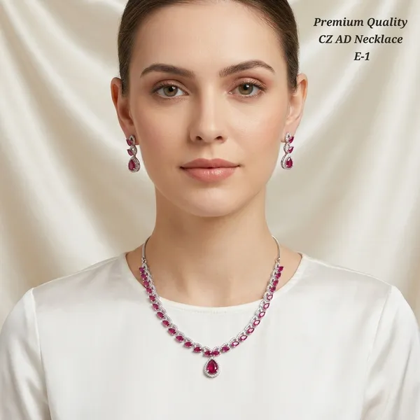 Multicolor_Brass_&_Cubic_Zirconia_Necklace_Set_For_Women