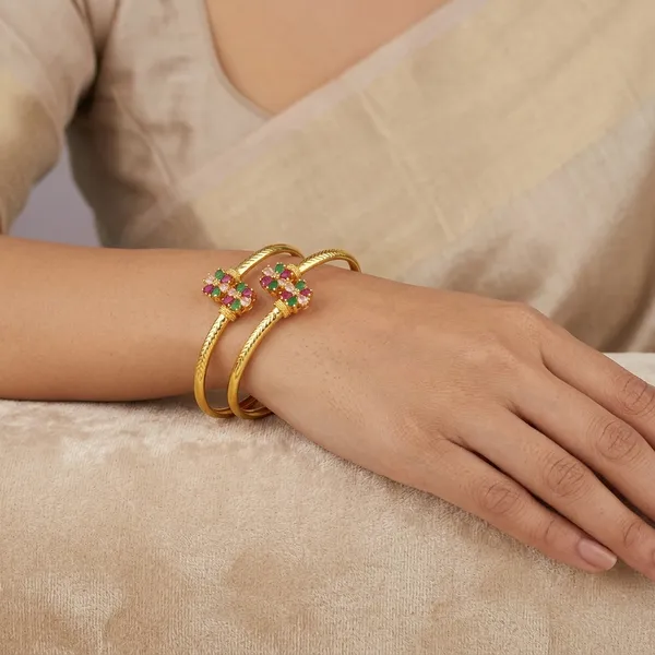 Multicolor_Alloy_&_Stone_Bracelet_Set_For_Women