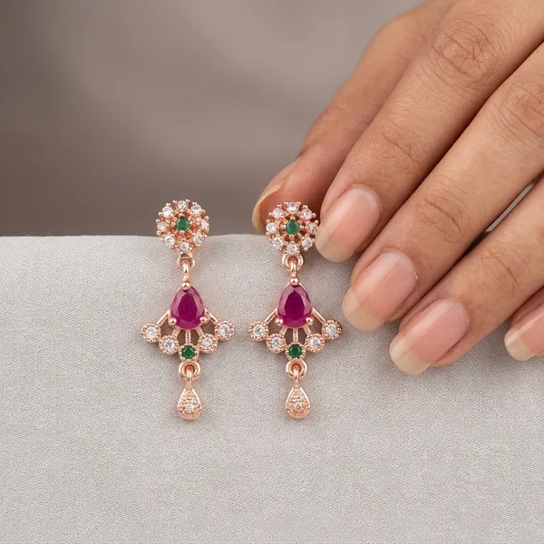 Multicolor_Brass_&_American_Diamond_Earrings_For_Women