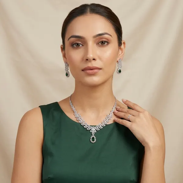 Multicolor_Brass_&_Cubic_Zirconia_Necklace_Set_For_Women