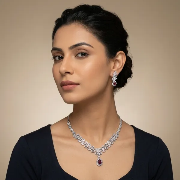 Multicolor_Brass_&_Cubic_Zirconia_Necklace_Set_For_Women