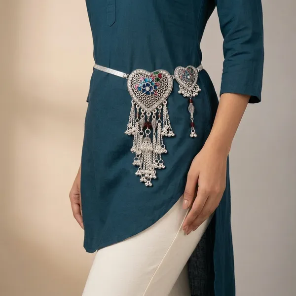Multicolor_Oxidised_Alloy_&_Enamel_Kamarband_For_Women