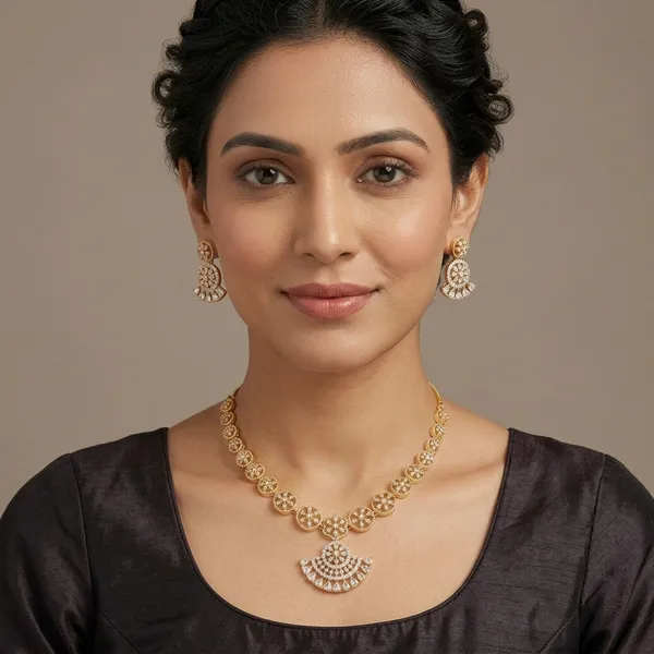 Multicolor_Brass_&_Cubic_Zirconia_Necklace_Set_For_Women