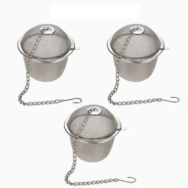 Pack_Of_3_Stainless_Steel_Tea_Infuser_&_Spice_Strainer_Set_|_Mesh_Tea_Ball,_Locking_Tea_Infuser_&_Hinged_Spice_Filter_|_Reusable_Loose_Leaf_Tea,_Herbs_&_Masala_Brewing_Tool_
