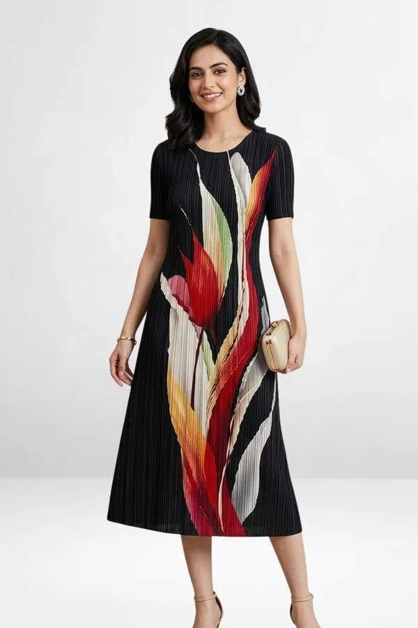 Abstract_Pleated_Midi_Dress