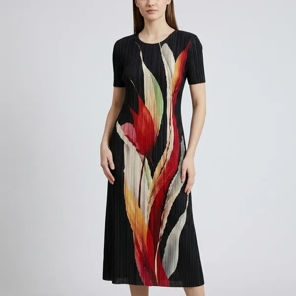 Abstract_Pleated_Midi_Dress