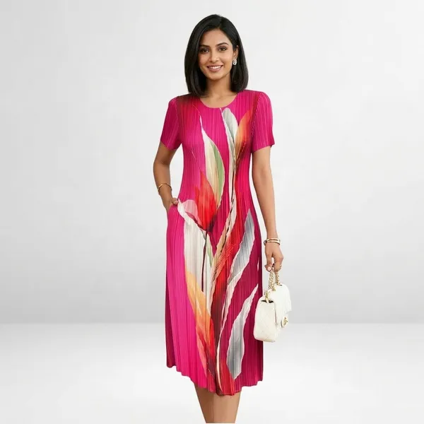 Abstract_Pleated_Midi_Dress