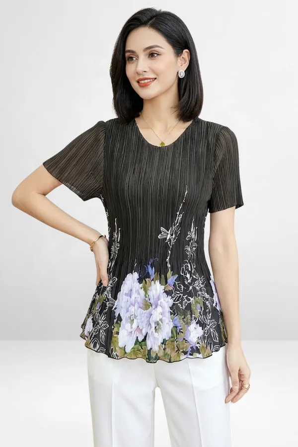 Floral_Pleated_Top