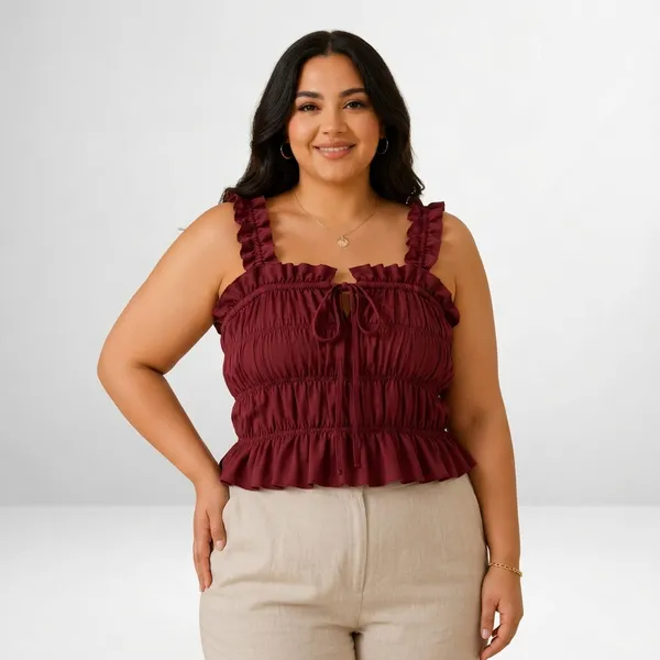 Ruched_Ruffle_Strap_Crop_Top