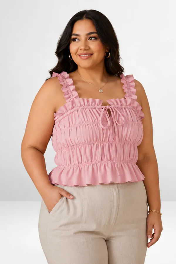 Ruched_Ruffle_Strap_Crop_Top