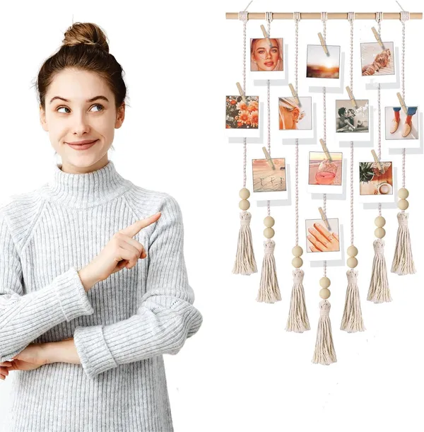Macrame_Photo_Display_With_Clips