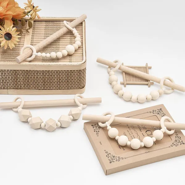 2_Pack_Wood_Bead_Curtain_Tiebacks_|_Boho_Farmhouse_Drapery_Holders
