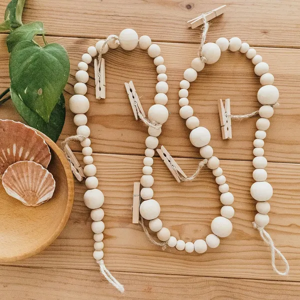 Wood_Bead_Photo_Display_Garland_|_4Ft_Boho_Wall_DÃ©cor