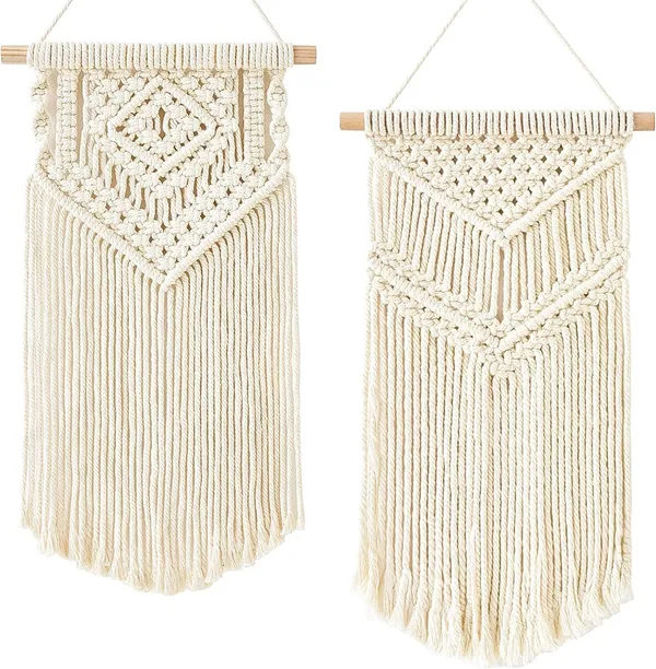 2_Pcs_Small_Macrame_Wall_Hanging_|_Boho_Woven_Wall_DÃ©cor