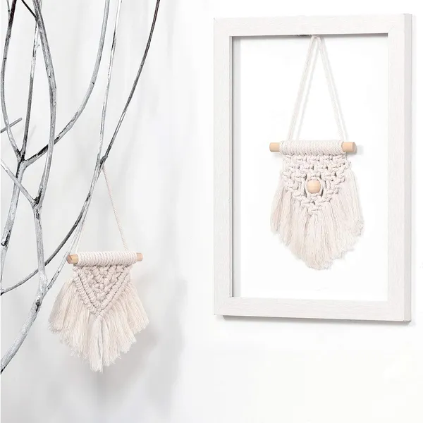 5_Pcs_Mini_Macrame_Wall_Hanging_|_Boho_Cotton_Tassel_DÃ©cor