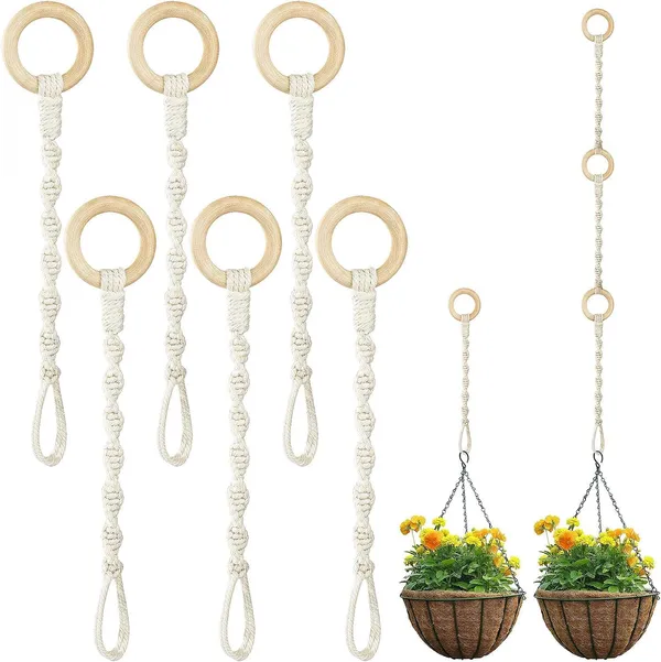 6_Pack_Macrame_Plant_Hanger_Extenders_|_Wooden_Ring_Rope_Holder