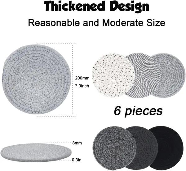 6_Pcs_Cotton_Trivets_for_Hot_Dishes_|_Heat_Resistant_Table_Mats
